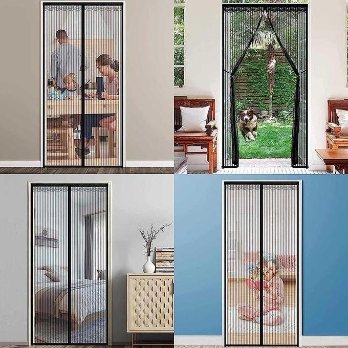 TERLARIS - Tirai Gorden Pintu Kamar Jaring Kelambu Magnet Anti Nyamuk Serangga