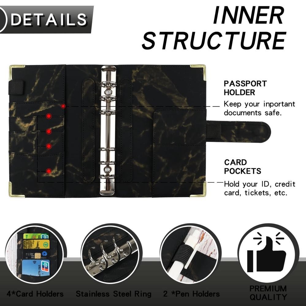 

Bisa Cod Complete Set Binder A6 Pu Kulit / Budget Binder Planner / Komplit Binder Keuangan Kulit Ke-21