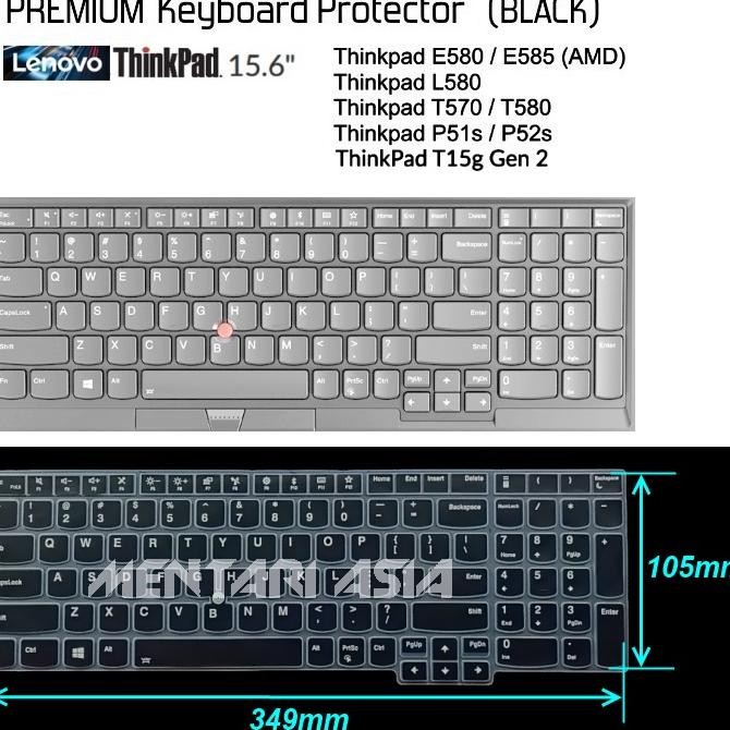 Keyboard Protector Thinkpad 15.6 T570 E580 L15 P15 P52 P53 T15G Bla