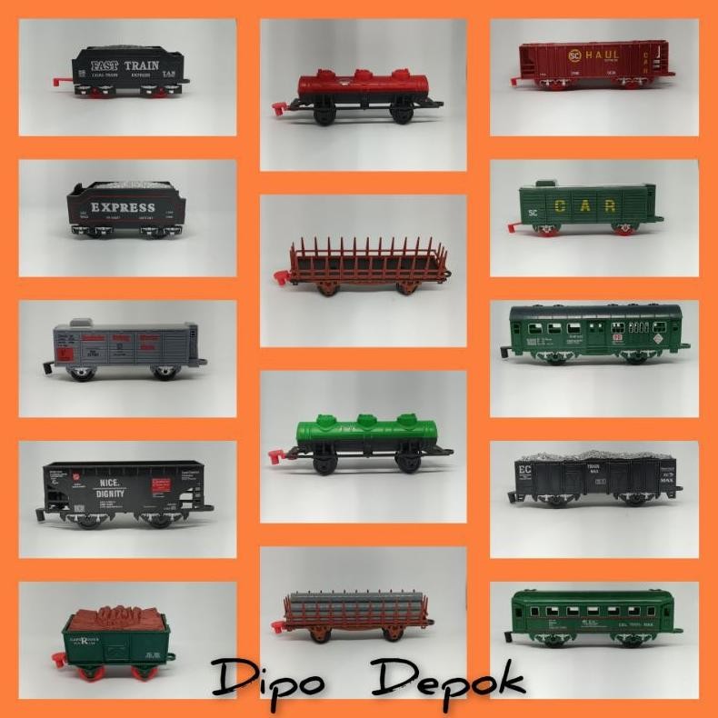 Ufo-2025 Gerbong Roda Statis Rail King Mainan Miniatur Kereta Api Classic Train Freight Train Set Sk