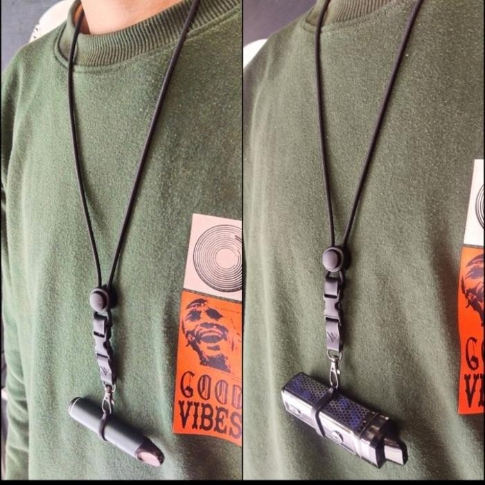 

Lanyard String Mix Leather Emboss Free 3 Rubber Ring