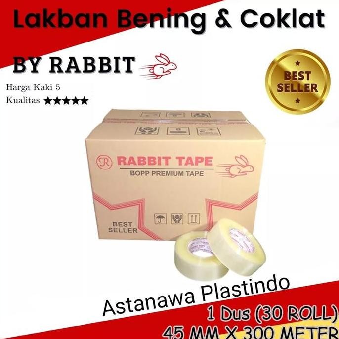 

1 Dus Lakban Rabbit Tape 45 Mm X 500 Yard Plakban Packing Opp 300M