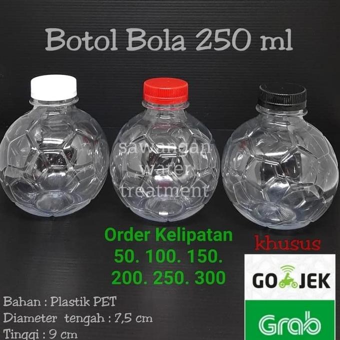 Baru Botol Plastik Bola 250Ml | Botol Minuman Bulat Unik Gojek Grab Only