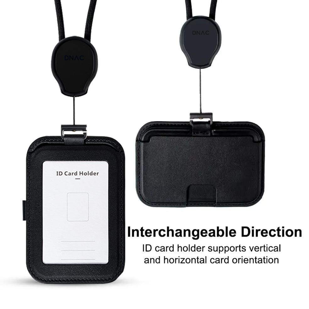

Ready_Stock_Cod Dnac Id Card Holder And Card Slots With Ribbon Lanyard - Black Uh-22