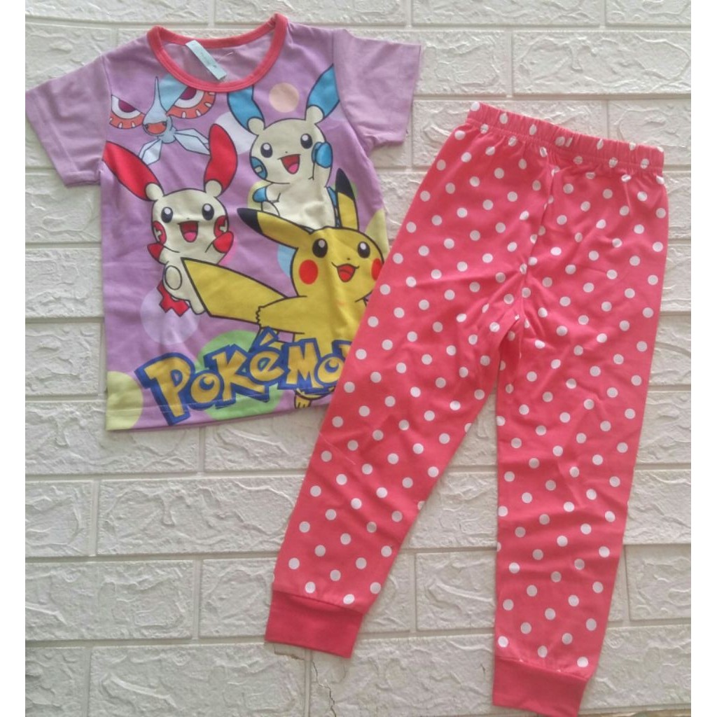 Set baju tidur anak perempuan CP POKEMON