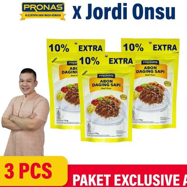 

Exlusive Jordi Onsu Pronas Paket Special Abon Sapi 100 G Bundling 3Pcs