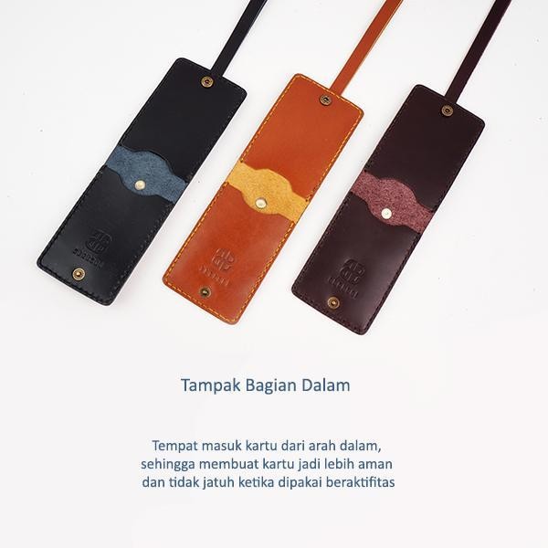 

Abekani Id Card Holder 2Face Kulit Sapi Asli Dimensi 7 X 10 Cm Dengan Tali Panjang Dan 2 Slot Kartu Depan & Belakang Original Dan Terpercaya