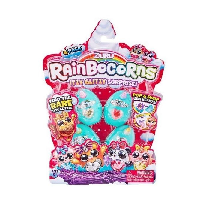Boneka Mainan Anak zuru rainbocorns glitzy 4 pcs