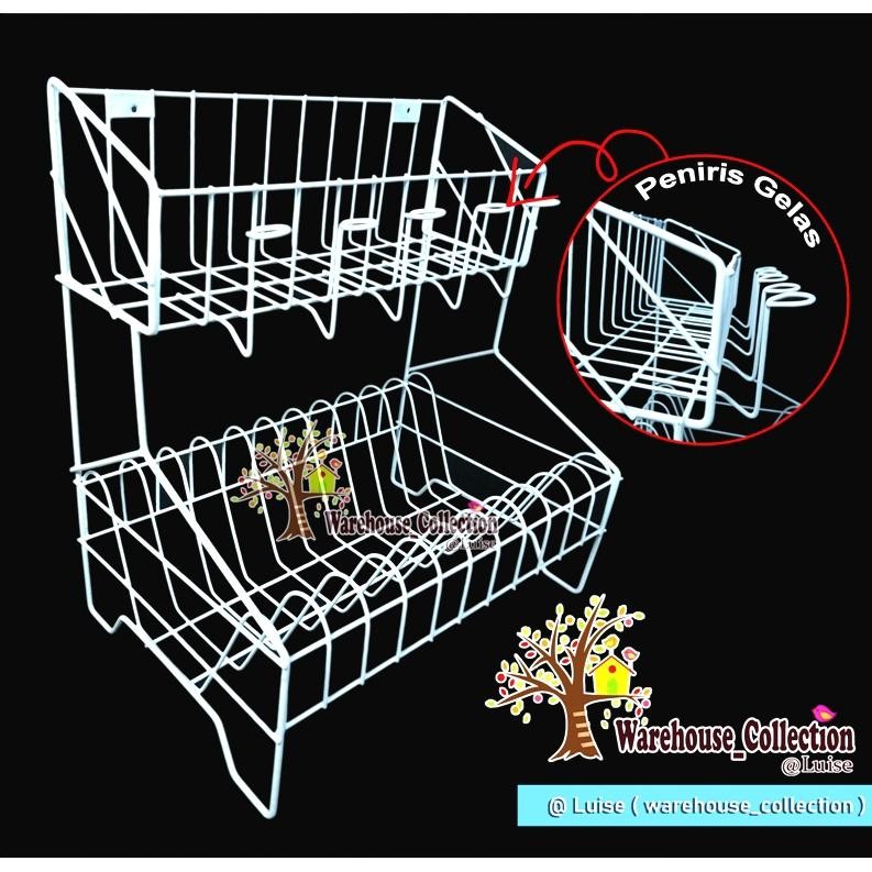 Terlaris Rak Piring Dan Gelas 2 Susun/Rak Besi/ Rak Piring Rpl 2 / Rak Piring Dan Gelas