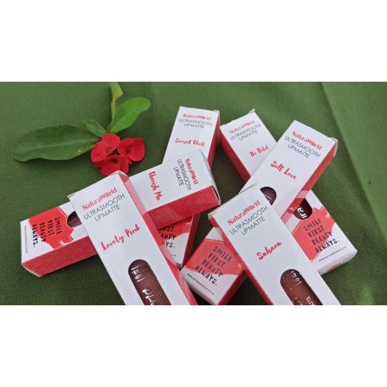 (Terbaru) KEMASAN OVAL / LAMA Natura Lipmatte Ultra Smooth Lipstik NaturaWorld New Lovely Pink Lipst