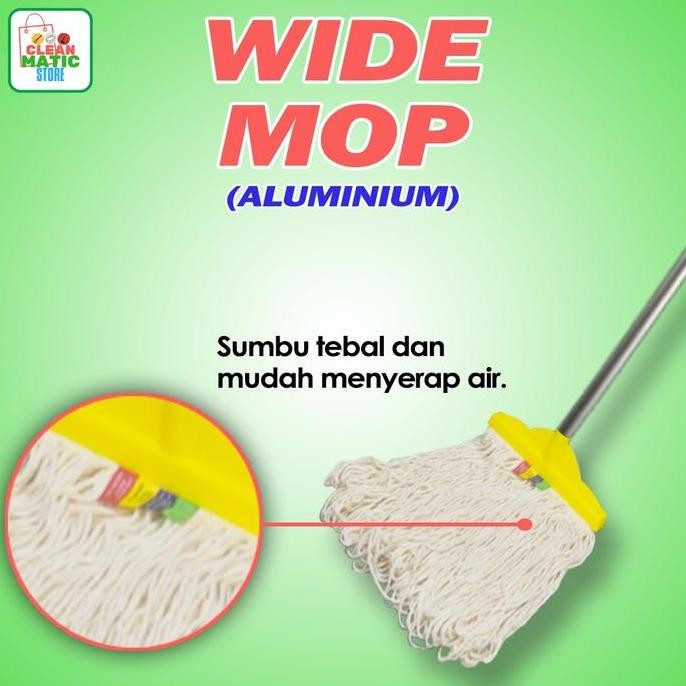 Wide Mop Aluminium ( Alat Pel Lebar Tongkat Aluminium )