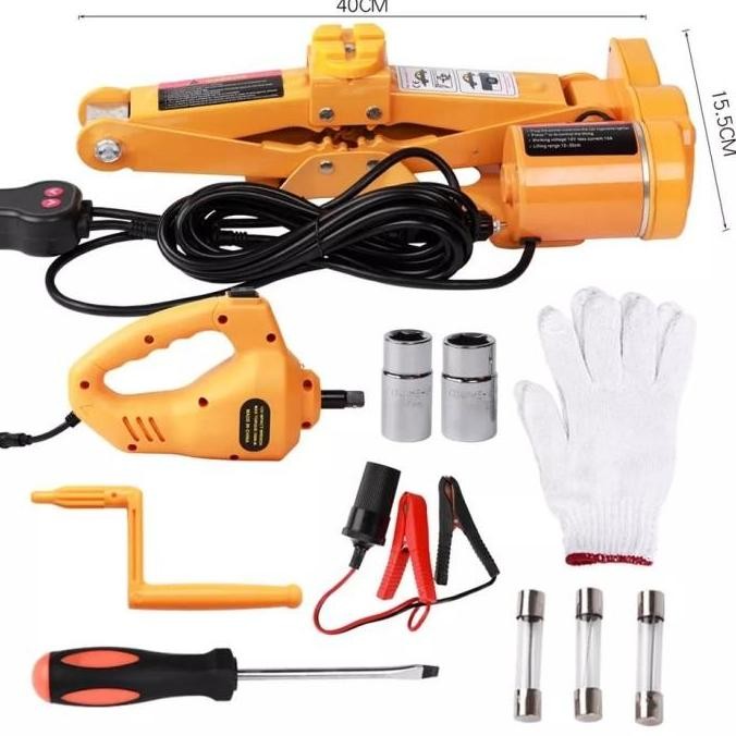 Dongkrak Mobil Jembatan Hidrolik Elektrik Set Plus Obeng Elektrik Ban