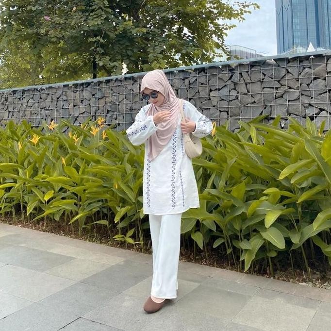 New Laura Tunik Tunic atasan raya lebaran Idul fitri Ethnic Cantik Linen