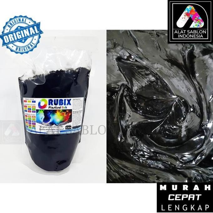 

Tinta Sablon Plastisol Rubix Hitam Black 200Gr