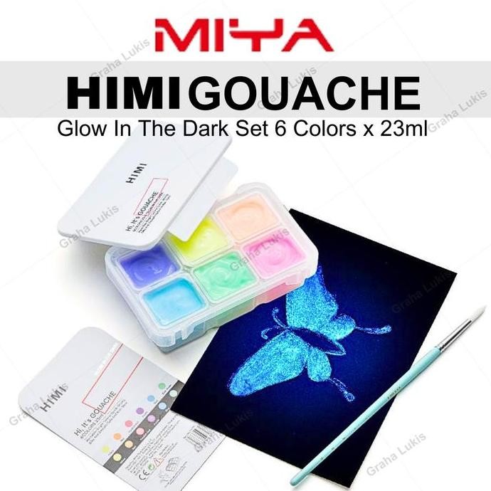 

Miya Himi Gouache Set 6 Colors X 23Ml / Glow In The Dark - Cat Gouache