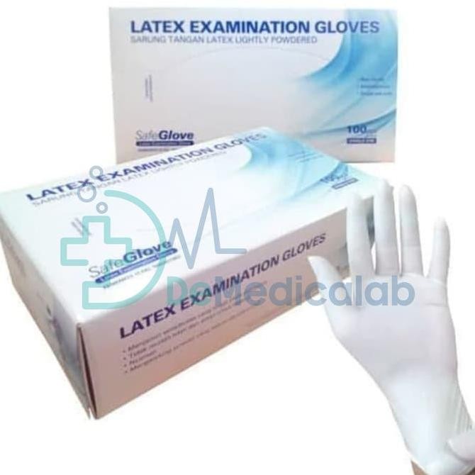 Sarung Tangan / Handscoon Latex Safe Gloves / Latex Examination Gloves TF