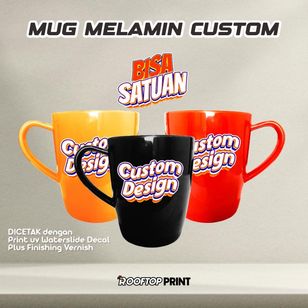 Gelas Melamin Custom | Mug Custom | Souvenir Custom Nugi