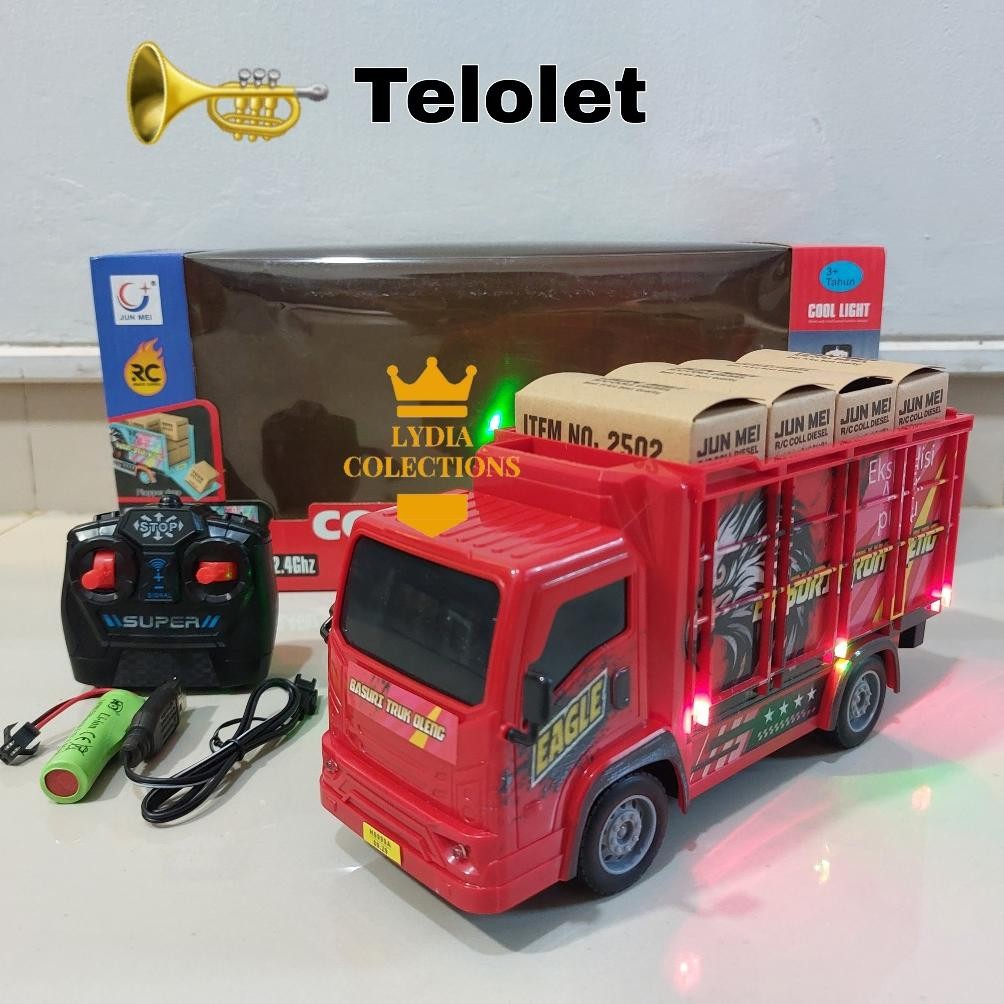 Cxv-38 Mainan Rc Truk Basuri Telolet 2.4Ghz Remot Kontrol Truk Oleng Muatan Barang