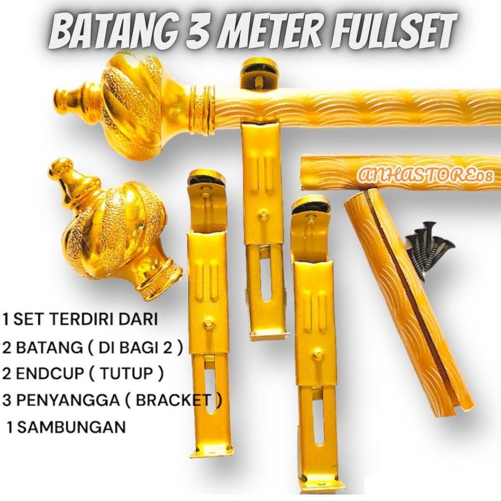 Batang Gorden 3 Meter - 2,5 Meter Paket Lengkap Full Set Tiang Gorden Nugi