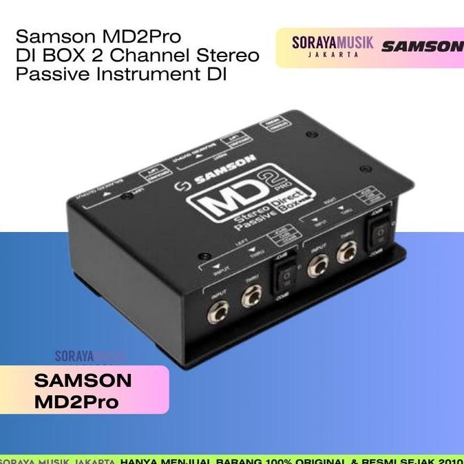 SAMSON MD2PRO MD 2 PRO DI BOX 2 CHANNEL STEREO PASSIVE INSTRUMENT DI ORIGINAL DAN TERPERCAYA