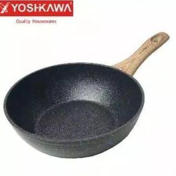 wok pan yoshikawa marble 22 cm