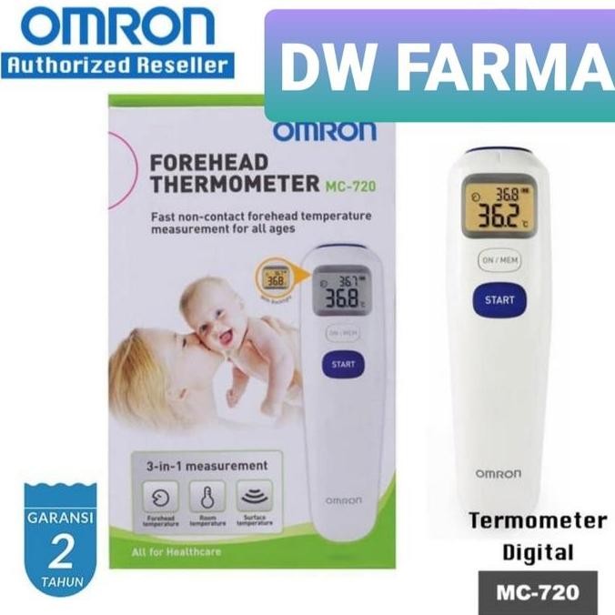 Omron Thermometer Forehead Mc 720 /Gun Termometer Digital Omron
