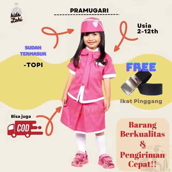 Kostum Profesi Pramugari Cilik baju pramugari Stelan Anak Seragam pramugari Cilik baju anak perempua