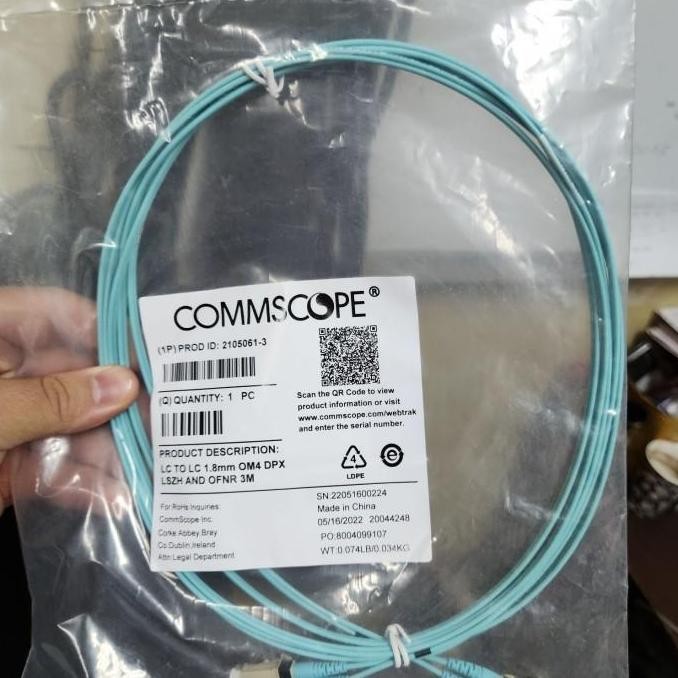 terbaru commscope netconnect fiber patchcord lc-lc om4 3 meter original shopee