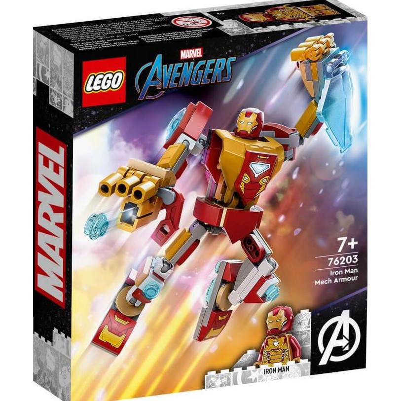 LEGO Marvel Avengers-76203 Iron Man Mech Armor Set Superhero Robot Toy