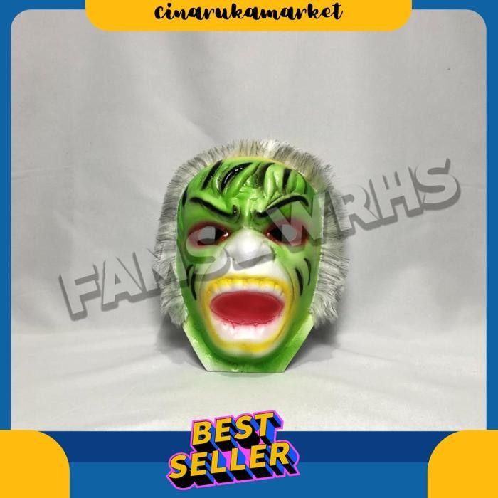 Fams Wrhs Topeng Hanoman Hijau Spons Topeng Hulk Topeng Anoman Topeng Anak Jaranan
