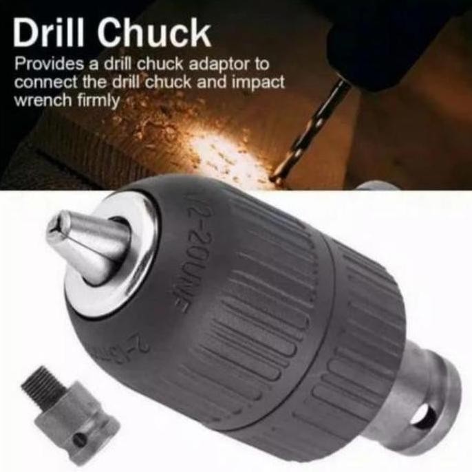 SALE ADAPTOR IMPACT WRENCH 13MM KEYLESS - SAMBUNGAN KEPALA BOR IMPACT 1/2" - ADAPTOR BOR IMPACT WREN