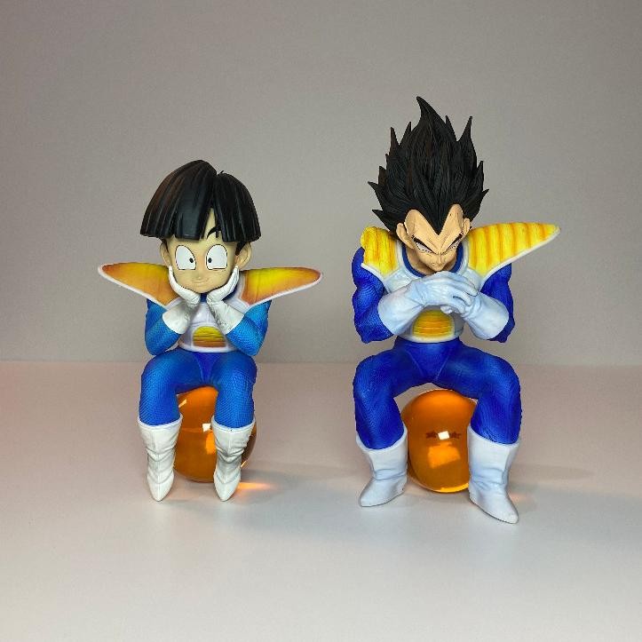 Terlaris [ Foto Asli ] Action Figure Dragon Ball Goku - Vegeta - Gohan Duduk Crystal Ball