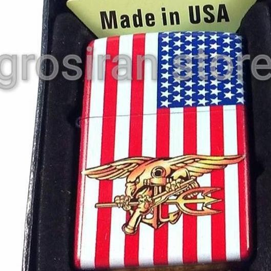 READY STOCK ZIPPO FLAG BENDERA AMERIKA INGGRIS TNI CUSTOM LOGO NAMA KADO KOREK 