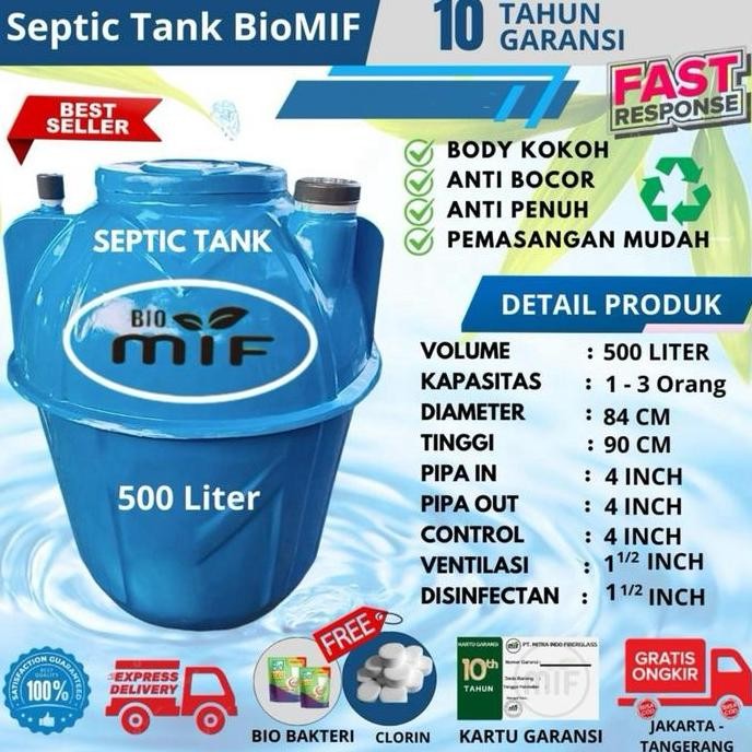 Septic Tank Bio, Biotech, Biofil, Biotank 500Liter, Septic Tank