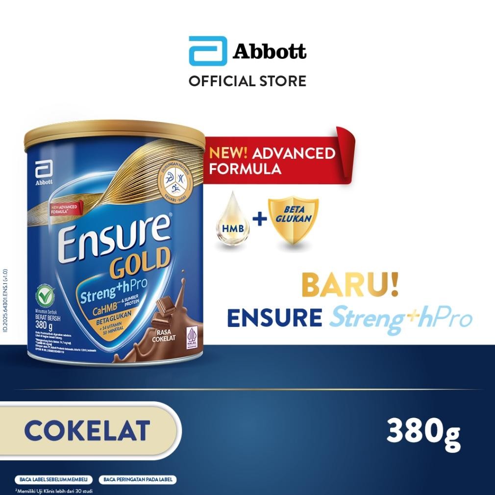 

NO_MORE Ensure Gold StrengthPro Cokelat 380g Nutrisi Dewasa Rendah Laktosa