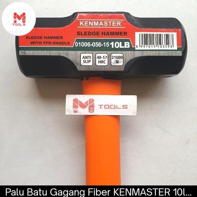 Palu Batu Gagang Fiber Kenmaster 10Lbs / 5 Kg - Kenmaster Palu Batu Gagang Fiber / Karet - Palu Bode
