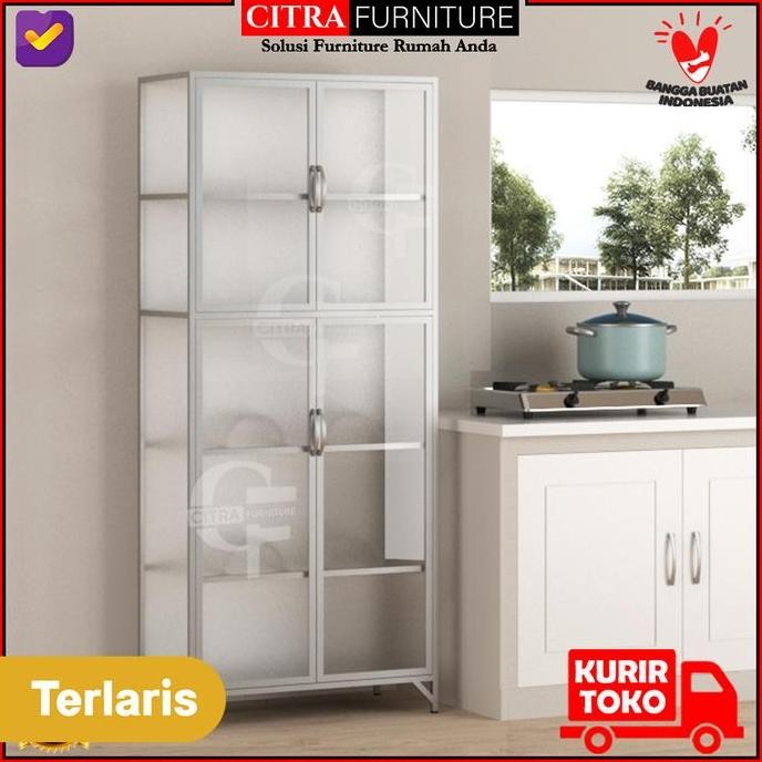 Rak piring 2 pintu kaca es