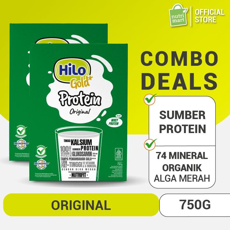 

NO_MORE Twin Pack - HiLo Gold Plain (Original) 750 gram - Susu Tinggi Kalsium Lebih Rendah Lemak