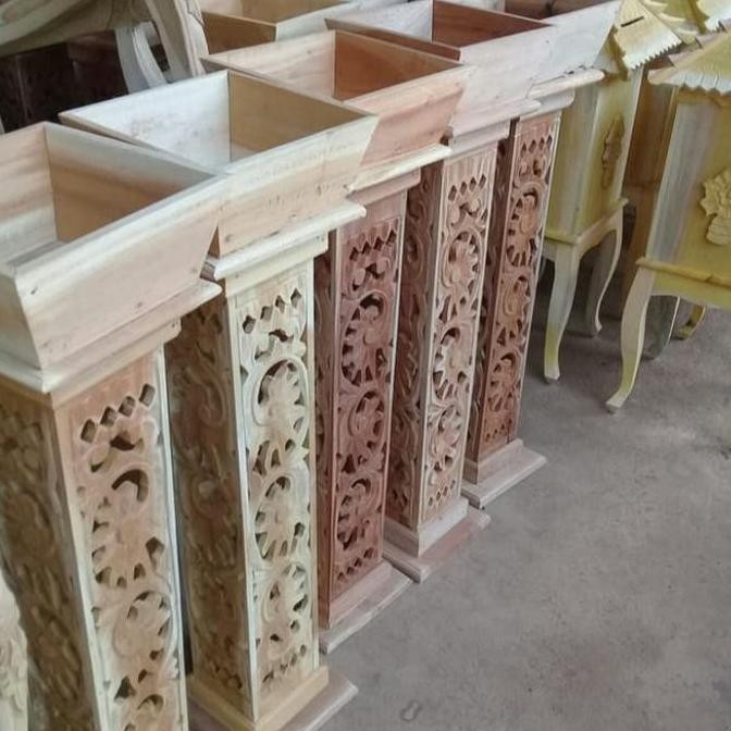 Vas_Bunga_Ukiran_kayu_Mentah_dekorasi_pernikahan_pot_bunga