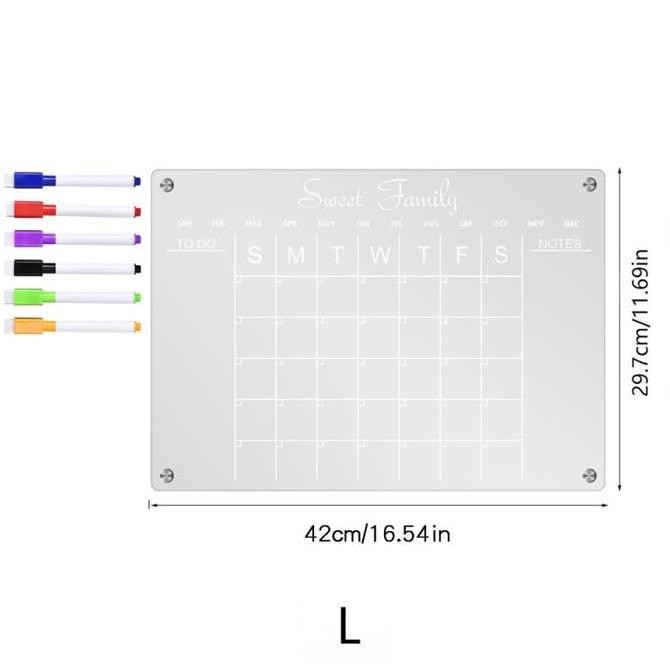 

Tersedia Planner Magnet Akrilik Weekly Monthly Tempel Kulkas Dinding Kantor Custom