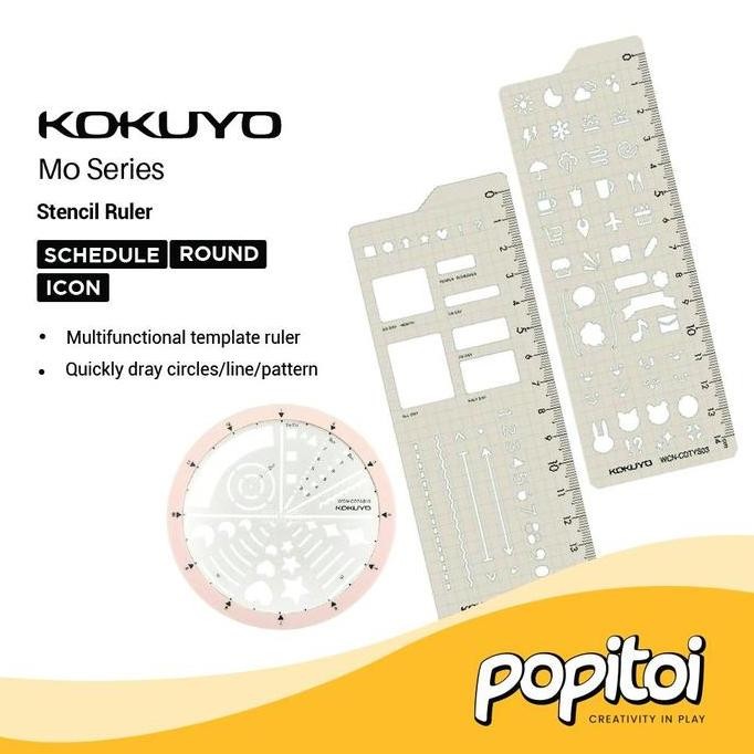 

Tersedia Kokuyo MO Stencil Ruler Penggaris Planner Ikon Bujo Journal Organizer