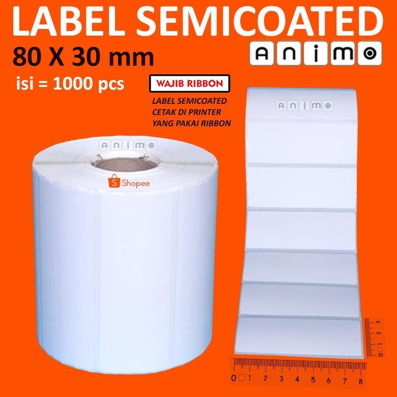 

Label Semicoated 80 x 30 MM Isi 1.000 PCS - Label Barcode Semicoated 80x30 MM - Stiker Semicoated 8 x 3 CM Isi 1000 pcs Nugi