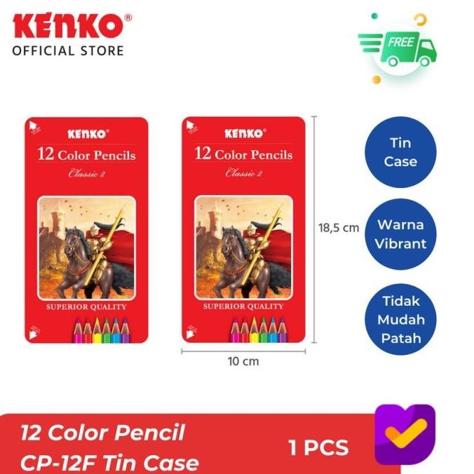 

GG Pensil Warna KENKO 12 Warna Panjang Tin Case / Pensil Mewarnai/Coloring Pencil Nugi