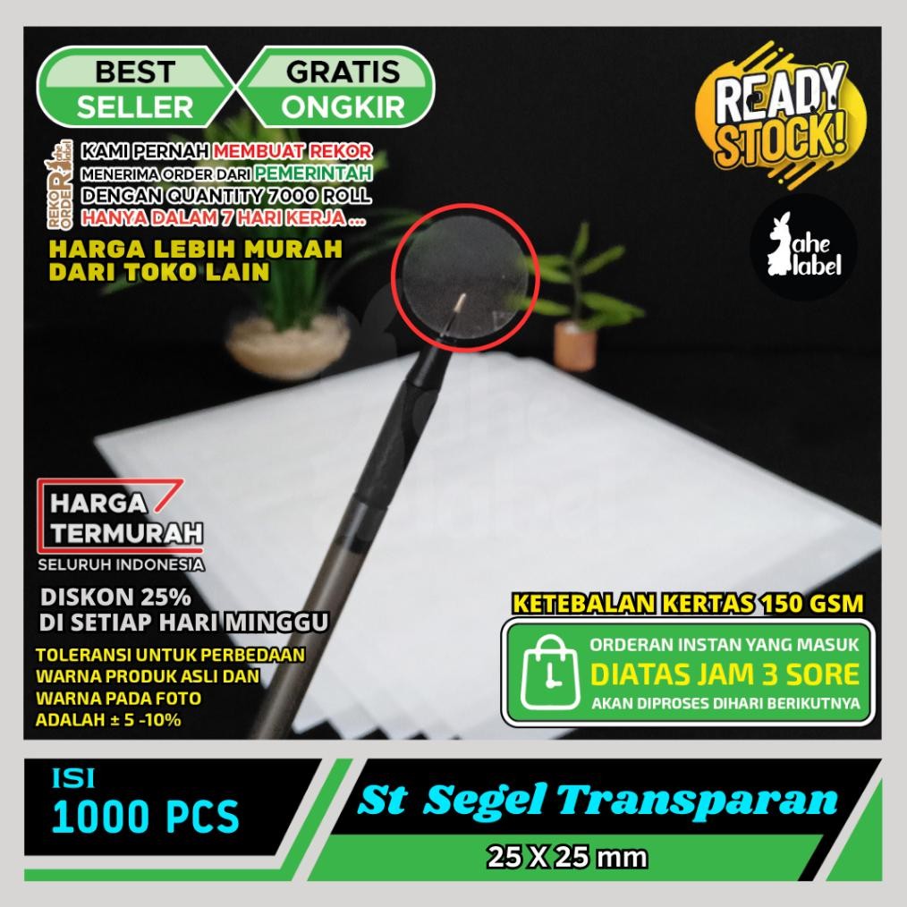 

STICKER STIKER SEGEL 2x2 , STIKER STICKER POLOS 2X2 , STICKER BULAT STIKER 2x2 1000 PCS Nugi