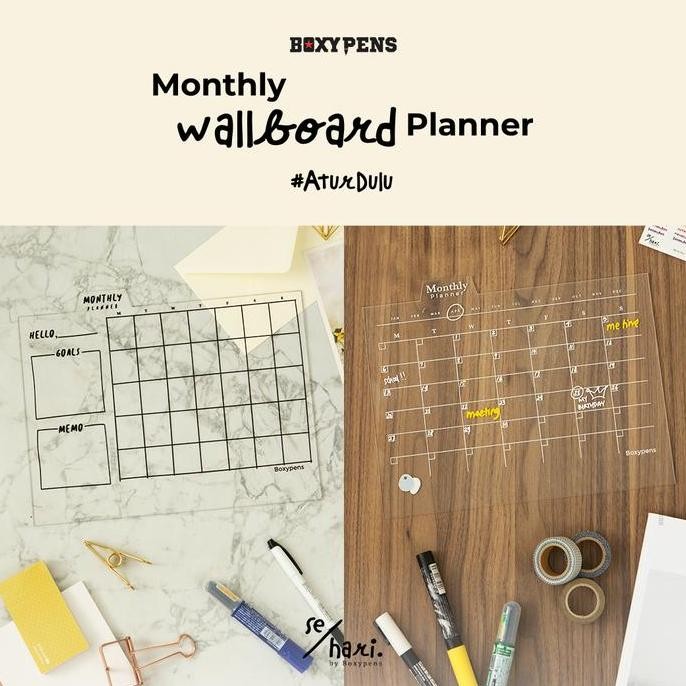 

Tersedia Acrylic Monthly Wallboard Planner - Papan Jadwal Dinding Akrilik Estetik Organizer