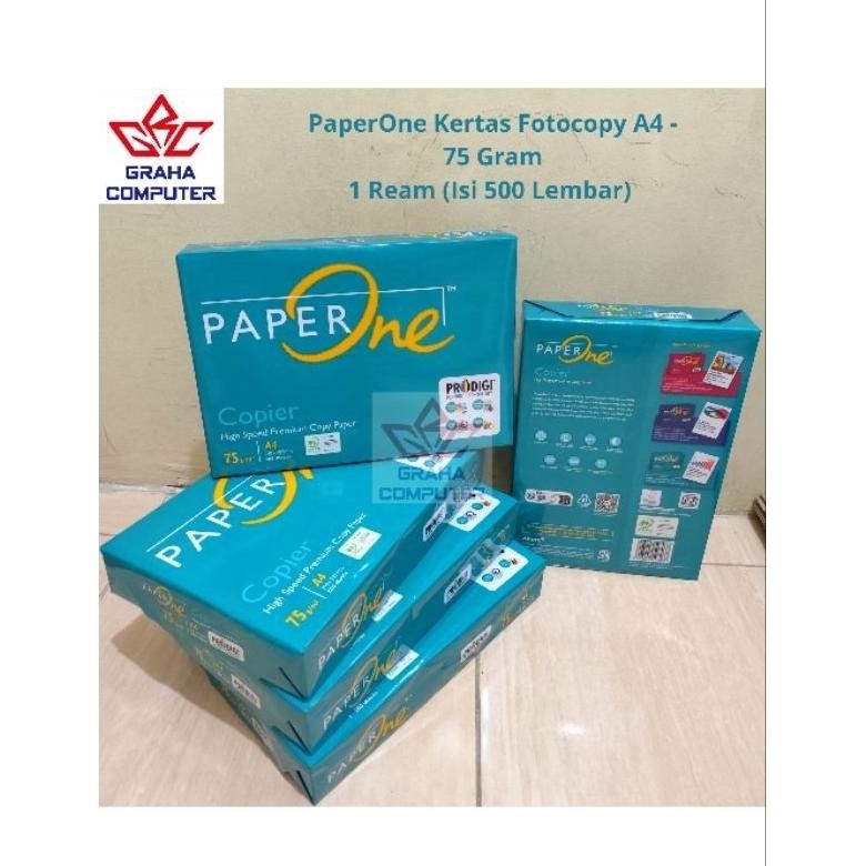 

PaperOne Kertas HVS,Fotocopy A4 dan F4 75gsm 1 Ream (500 lembar) Nugi
