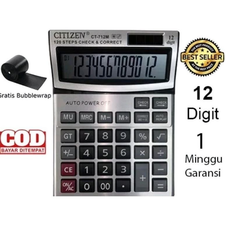 

Kalkulator Citizen CT 712M (12Digit/2 Power) khusus dagang/kantoran/wiraswasta Nugi