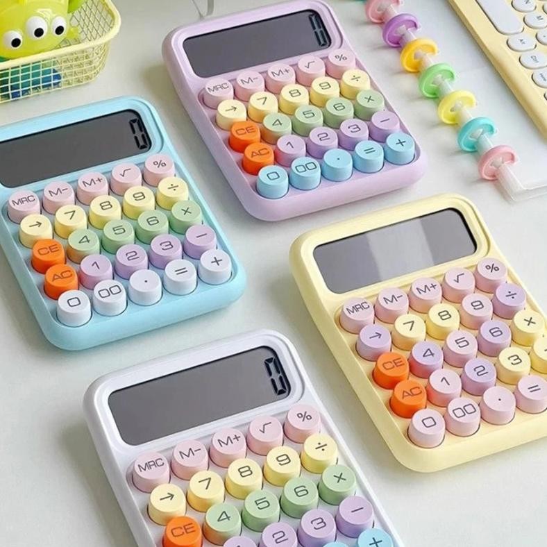 

FREE!! BATERAI Kalkulator 12-digit KINCIZEN KC 817Calculator Kawaii Bulat rainbow Korea kartun warna pastel keyboard Elektronik Desktop matematika pembelajaran finansial dan akuntan sekolah kantor murah unik lucu Nugi