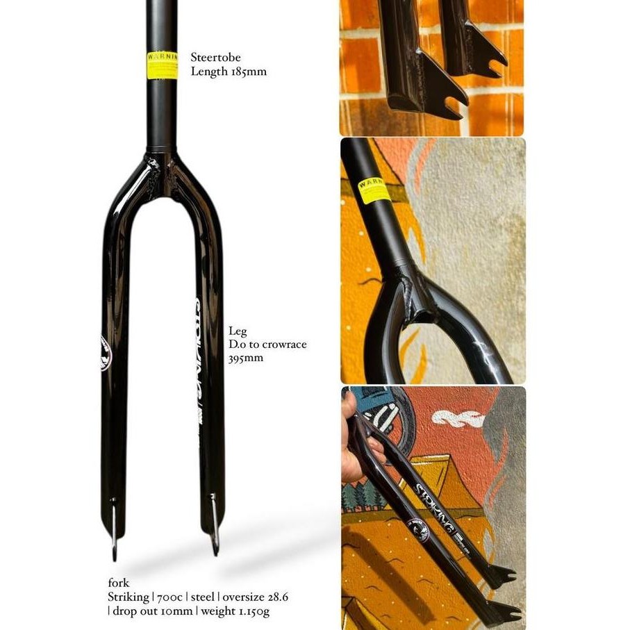 FORK RIGID 700C STEEL GARPU SEPEDA FIXIE ORIGINAL DAN TERPERCAYA