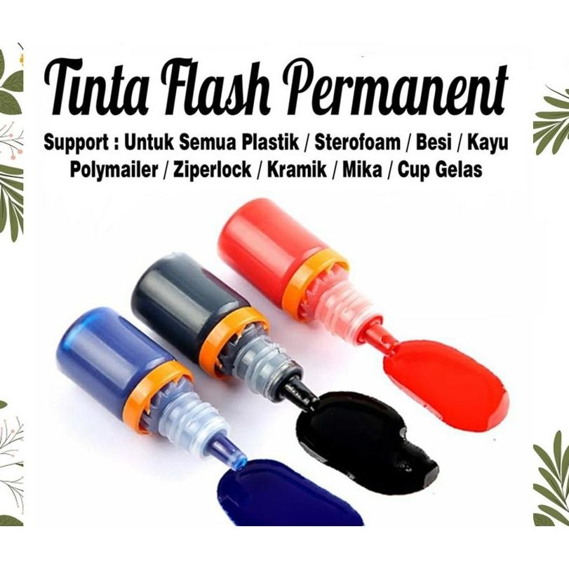 

Tinta Stempel Permanent Waterproof - Hitam, 5 ml Nugi
